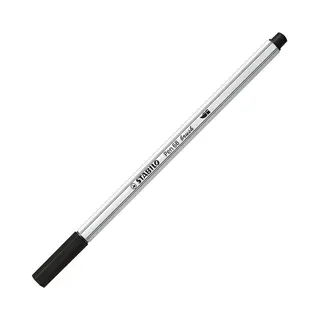 Stabilo Pen 68 brush, premium brush viltstift, zwart, per stuk