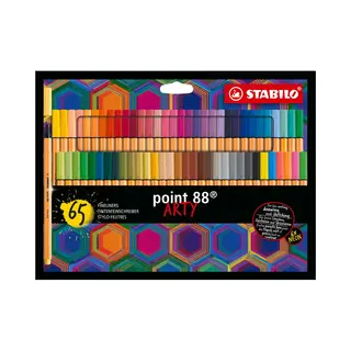 Stabilo point 88, fineliner 0.4 mm, Arty etui met alle 65 kleuren