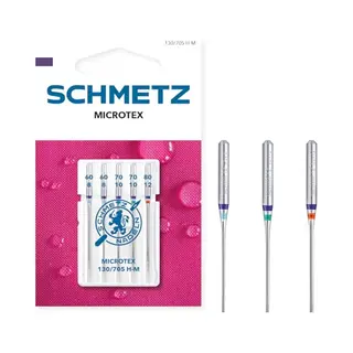 Schmetz | 5 Nähmaschinennadeln | Microtex | 130/705 H-M | Nadeldicke 60/8-80/12 | Geeignet Für Besonders Dichtes Oder Feines Gewebe | Auf Jeder