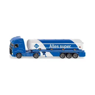 Siku Tankwagen metaal/kunststof 1:87 blauw/wit Aral-look speelgoedauto voor kinderen rubberen banden
