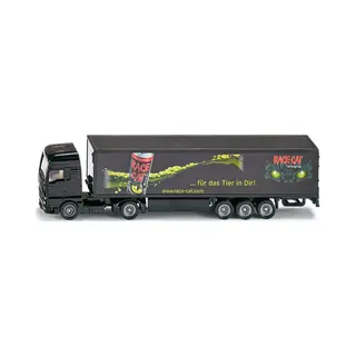 Siku Vrachtwagen met trailer metaal/kunststof 1:87 groen rubberen banden achterklep kan open