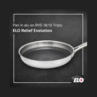 Elo Koekenpan Reliëf Evol. 28x5, 5, Pan + Steelpan, Zilver