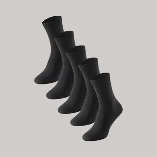Schiesser 173208-000 Damen-Panty-Socken Schwarz 5 Paar