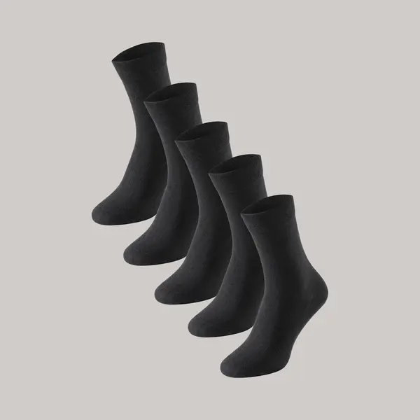 Schiesser 173208-000 Damen-Panty-Socken Schwarz 5 Paar thumbnail