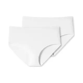 Schiesser Damen 2pack Midi Unterwäsche, Weiß, 38 Eu