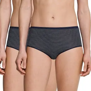 Schiesser Damen Slip Midi Midislip 2er Pack Doppelpack Poly - 162893, Größe Damen, 36, Farbe, Nachtblau