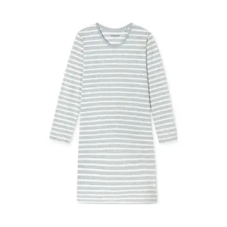 Schiesser Nachthemd ' Casual Essentials ' Grijs Gemêleerd / Wit