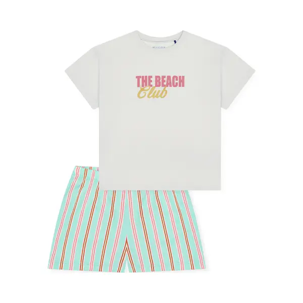 Schiesser Nachtkledij ' Nightwear ' Mintgroen / Pink / Wit thumbnail