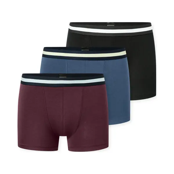 Schiesser Onderbroek ' 955 ' Blauw / Bordeaux / Zwart thumbnail
