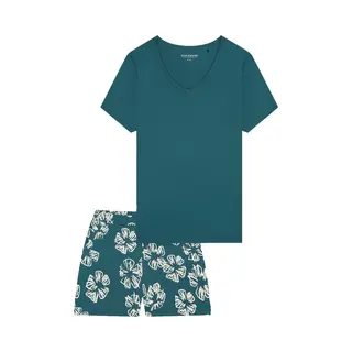 Schiesser Damen Schlafanzug Set Kurz Baumwolle Modal - Nightwear