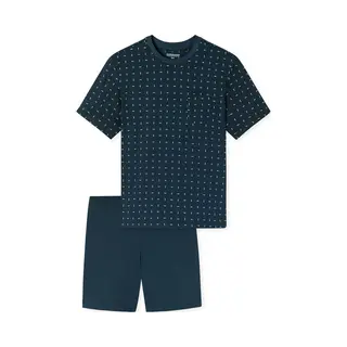 Schiesser Pyjama Kort ' Comfort Essentials ' Donkerblauw