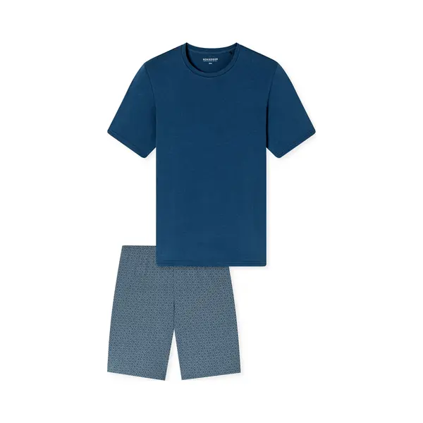 Schiesser Herren Schlafanzug Kurz Rundhals - Nightwear Set thumbnail