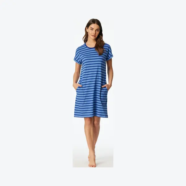 Schiesser Nachthemd ' Casual Essentials ' Royal Blue/koningsblauw thumbnail