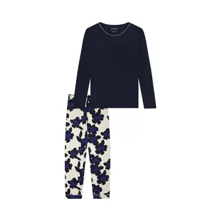 Schiesser Damen Schlafanzug Set Lang Baumwolle Modal - Nightwear