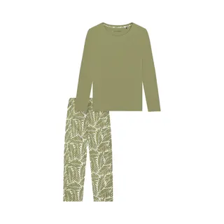 Schiesser Damen Schlafanzug Set Lang Weiche Baumwolle - Nightwear