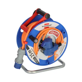 Brennenstuhl Camping Kabelhaspel Met 25m Kabel In Oranje Met Led-spanningsindicator (Cee 230V Kabelhaspel Met Cee-hoekstekker Inclusief Geaarde