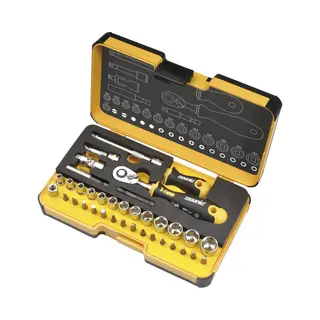 Felo Werkzeugsatz R-Go Xl 1/4' Mit Ergonic Ratsche, Bits, Steckschlüsseleinsätzen, Und Zubehör 36-tlg