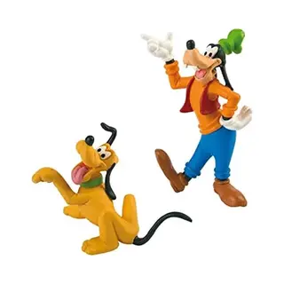 Bullyland 15085 - Spielfigurenset, Walt Disney Mickey Mouse Geschenkset-Pluto Und Goofy, Liebevoll Handbemalte Figuren, Pvc-frei, Tolles Geschenk Für