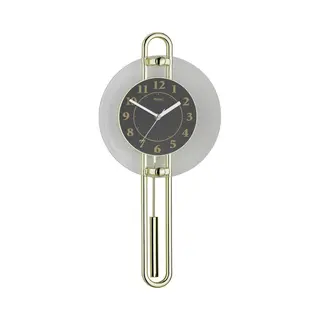 Mebus 14813 Wandklok Kwarts 26 Cm X 54.5 Cm Goud, Zwart, Zilver
