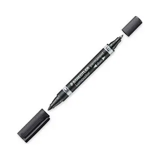 Staedtler Lumocolor Duo permanente marker Fijne/kogelvormige punt Zwart 1 stuk(s)