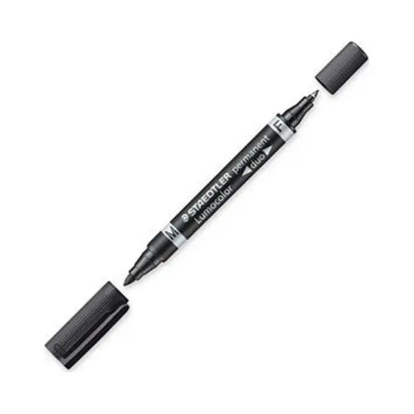 Staedtler Lumocolor Duo permanente marker Fijne/kogelvormige punt Zwart 1 stuk(s) thumbnail