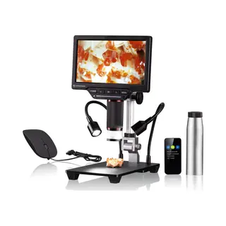 Bresser 2 L Digitale Microscoop Met Instelbaar Kijklicht, Wifi, 7 Inch Kleuren Lcd-display Met Hoge Resolutie, 1080p Video- En Foto-opnamefunctie