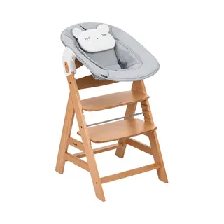 Hauck Alpha Traditioneller Kinderhochstuhl Gepolsterter Sitz Grau, Natur