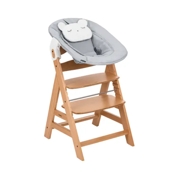 Hauck Alpha Traditioneller Kinderhochstuhl Gepolsterter Sitz Grau, Natur thumbnail
