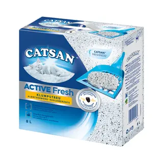 Catsan Active Fresh – Katzenstreu Aus Naturton Mit Aktivkohle – Effektive Bindung Von Geruch Und Feuchtigkeit – 1 X 8 Liter