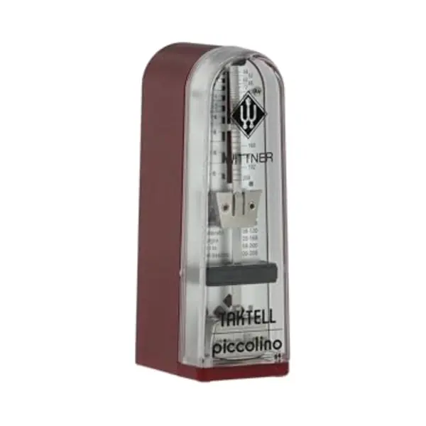 Wittner Metronome Taktell Piccolino Series 890 - Plastic Casing - Without Bell - Ruby Red - Mechanical Winding - No Batteries Required - Made In thumbnail