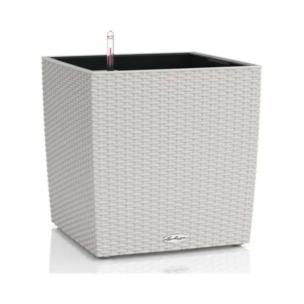 Lechuza Cube Cottage 50 Binnen/buiten Plantenpot Vrijstaand Gerecycleerd plastic Licht Grijs thumbnail