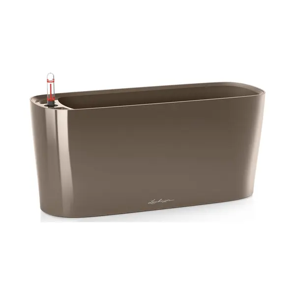 Lechuza Delta Premium 20 - Plantenbak - Met Uitneembare Binnenbak - Met Bewateringssysteem - All-In-One Set Met Lechuza-Pon - Hoogglans Taupe thumbnail