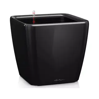 Lechuza - Pflanzgefäße Quadro Ls 35 Schwarz Hochglänzend All-in-one