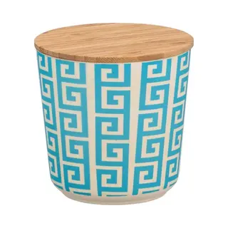 Wenko Opbergpot 500 Ml Keramiek/bamboe Wit/blauw/naturel