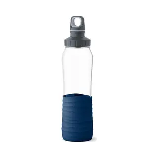Emsa DRINK2GO Tägliche Nutzung 700 ml Glas, Silikon Blau, Transparent