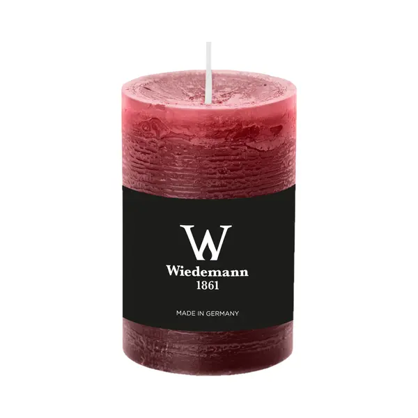 Durchgefärbte Stumpenkerzen (H X Ø) 90 X 58 Mm, Farbe Bordeaux, Mit Asf Zum Abbrandschutz, Wiedemann Marble Kerzen, Advent, Adventskranz, thumbnail