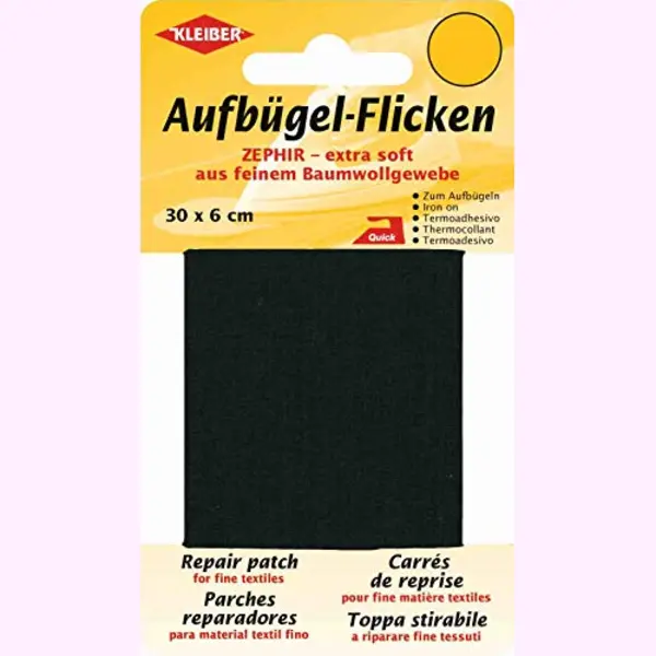 Kleiber Zephir Strijkbare Patch Van Katoen, Zwart, 30 X 6 X 0, 3 Cm thumbnail