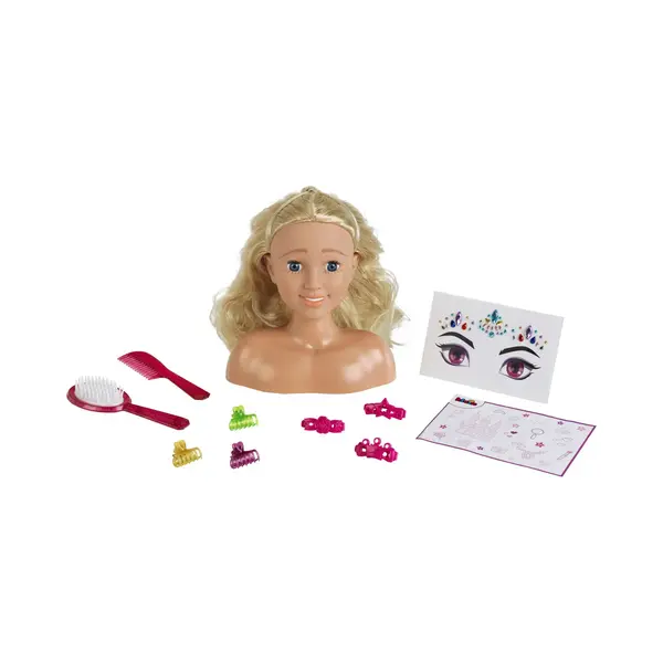 Klein Toys Kaphoofd Sara - Haarspeldjes, Haarklemmen, Kam, Borstel, Stickervel En Make-uphart - Dermatologisch Geteste Cosmetica - Multicolor thumbnail