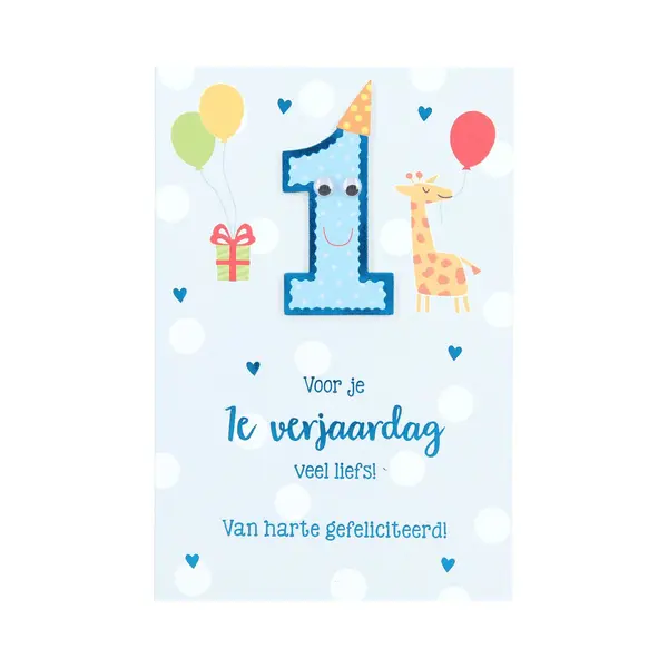 Depesche Cijferkaarten - De Mooiste Leetijd - Verjaardagskaart 1 Voor Je Verjaardag Veel Liefs!... thumbnail