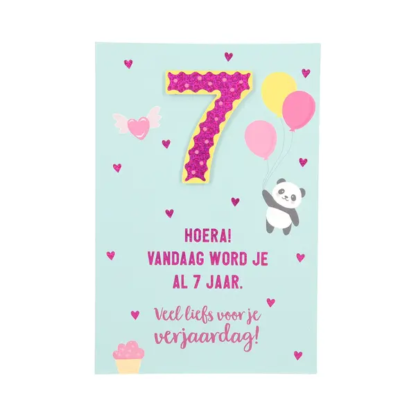 Depesche Cijferkaarten - De Mooiste Leetijd - Verjaardagskaart Hoera! Vandaag Word Je Al 7 Jaar. Veel.. thumbnail