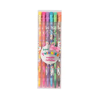 Depesche 12279 Ylvi Colour Twinnies Coloured Pencils Set Of 6 With 2 Colours And Erasers
