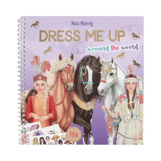 Depesche 12431 Miss Melody Dress Me Up Around The World - Stickerbuch Mit 24 Seiten Zum Gestalten Von Pferde-Motiven, Inkl. 11 Stickerbogen