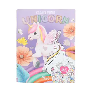 Depesche 13394 Ylvi Create Your Unicorn Colouring Book With 13 Pages For Designing Unicorn Motifs, Includes 1 Double Page Sticker