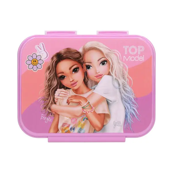 Depesche TOPModel Girl Power 13408 Lunch Box In Purple With Model Motif And Colourful Batches, Lunch Box With 3 Compartments And Folding Lid thumbnail