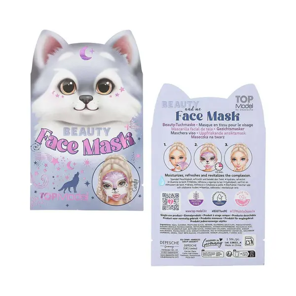 Depesche TOPModel Beauty Tuchmaske, 3 Stück Verschiedene Katzen- Bzw. Hunde-Motive, Feuchtigkeitsspendend, Dermatologisch Getestet, 15 Minuten Einwirkzeit thumbnail