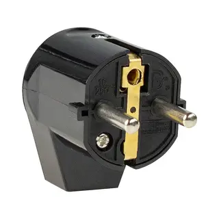 as-Schwabe 45042 elektrischer Stecker Typ E Schwarz
