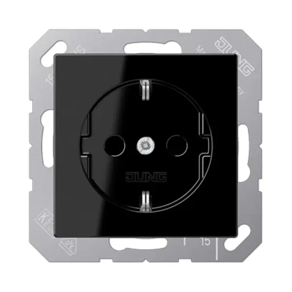 Jung A 1520 Ki Sw contactdoos Type F Zwart thumbnail