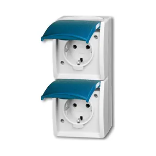 Busch-Jaeger 2084-0-0701 wandcontactdoos Cee 7/3 Blauw, Wit