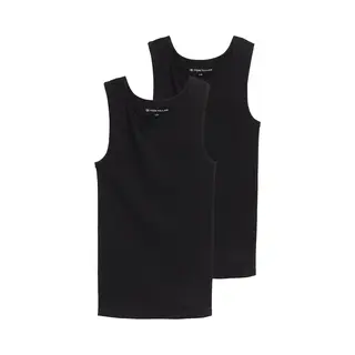 Tom Tailor Underwear Herren Unterhemd Tanktop, 2er Pack, Einfarbig, Gr. Xx-Large (Herstellergröße, Xxl/8), Schwarz (Black 9000)
