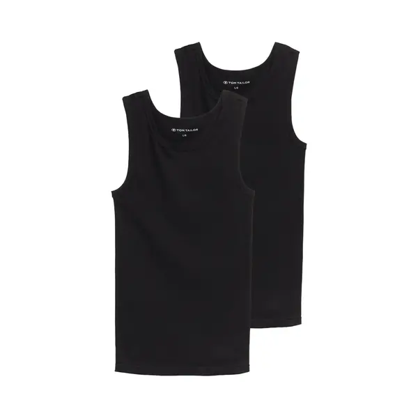Tom Tailor Underwear Herren Unterhemd Tanktop, 2er Pack, Einfarbig, Gr. Xx-Large (Herstellergröße, Xxl/8), Schwarz (Black 9000) thumbnail